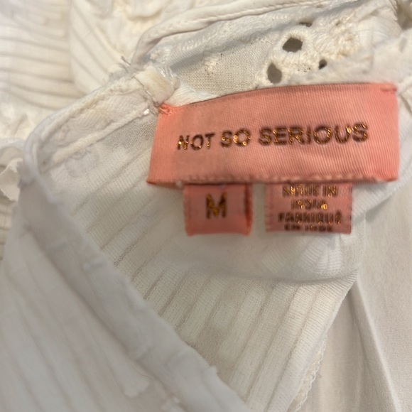 White Long Sleeve Ruffle Peasant Top sz M Anthropologie - Picture 4 of 4